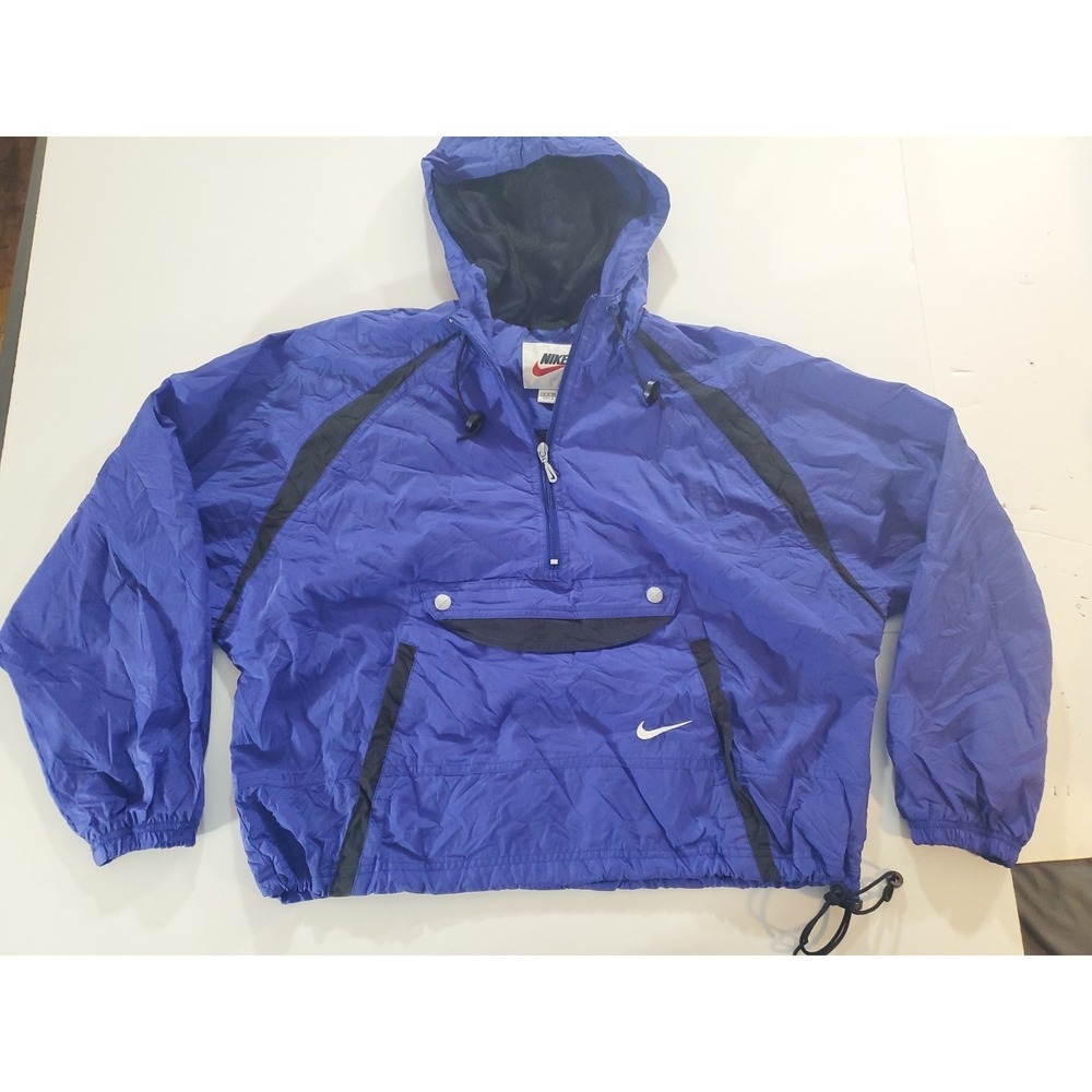 Vtg‎ 90s Nike White Tag Embroidered Swoosh Pullover Windbreaker Jacket Women's M
